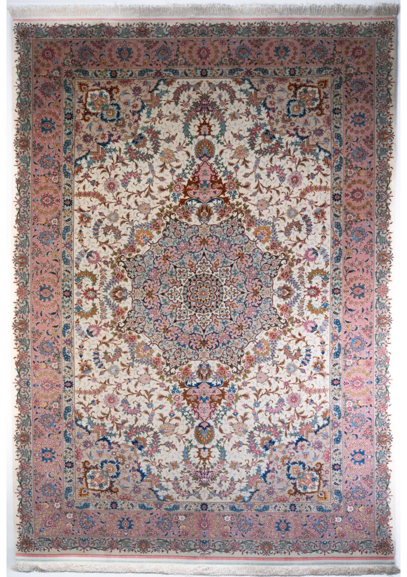 Tappeto Tabriz in lana e seta 3.00 × 2.00 m
