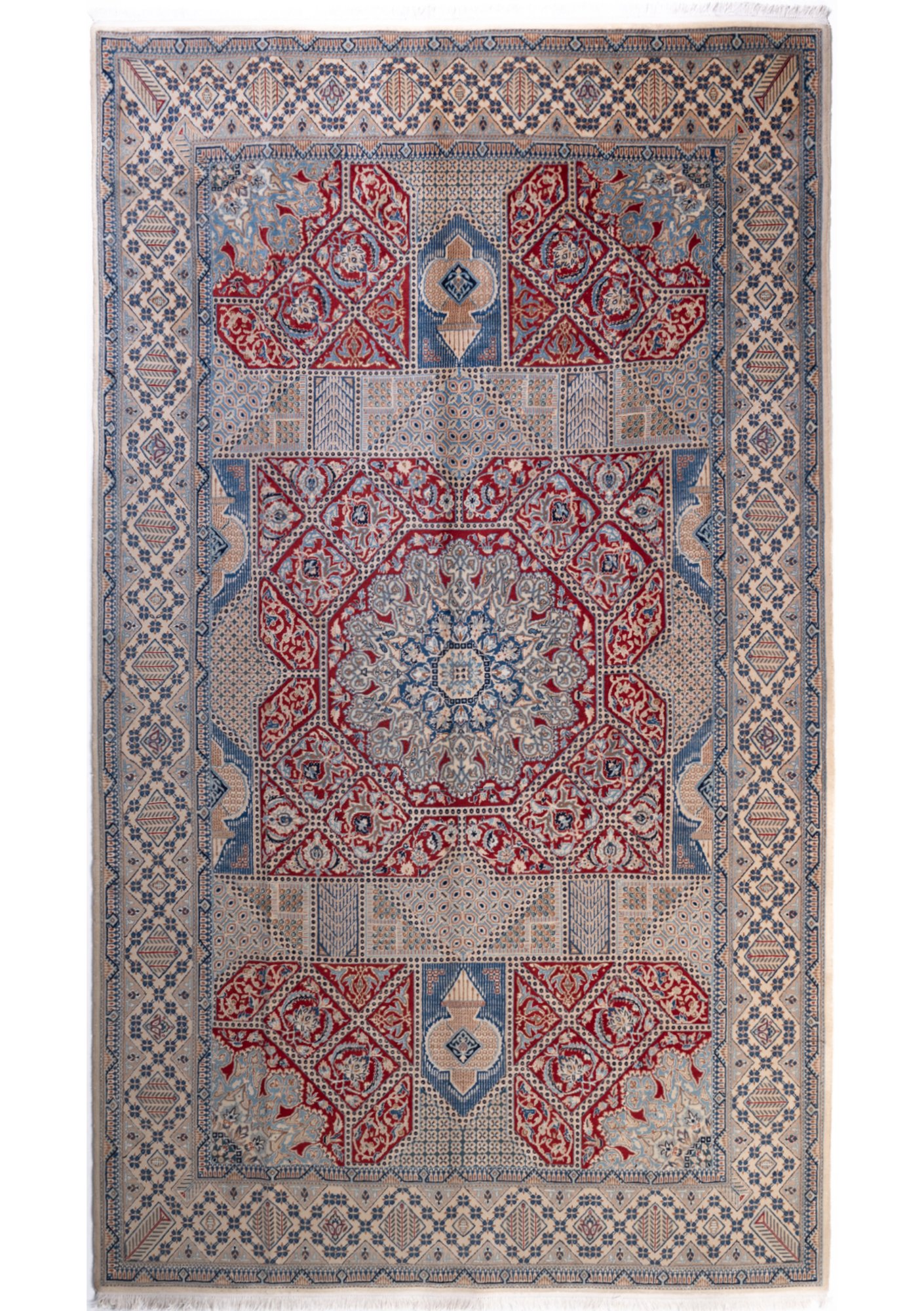 Tappeto Nain in lana e seta 2.90 × 1.67 m