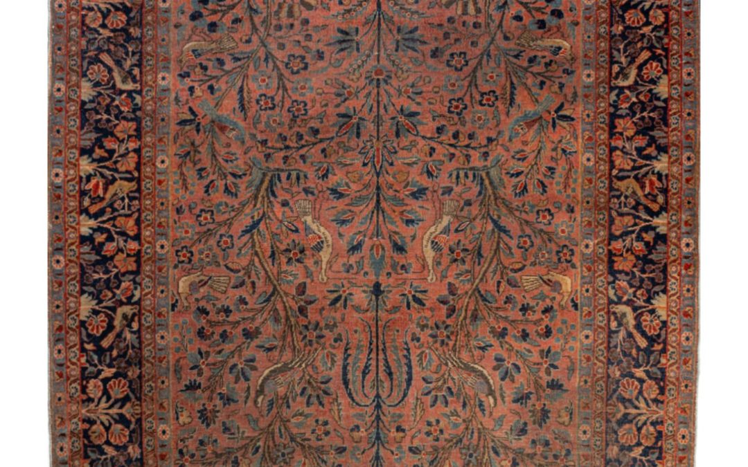 Tappeto antico Kashan, 2.05 × 1.25 m. Tradizione persiana in un formato elegante.
