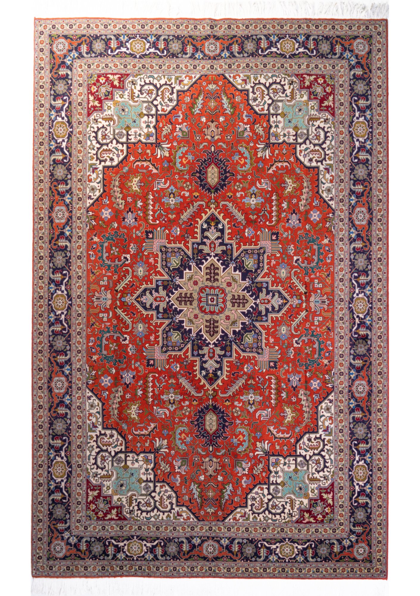 Tappeto Tabriz in lana e seta 3.05 × 2.05 m