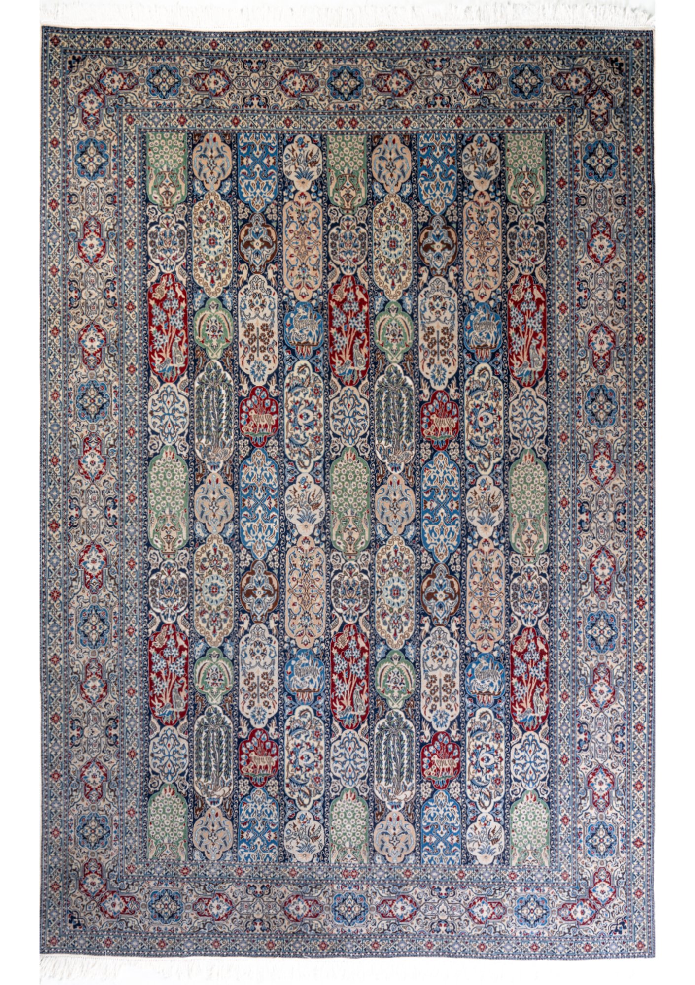 Tappeto Nain in lana e seta 3.06 × 2.06 m