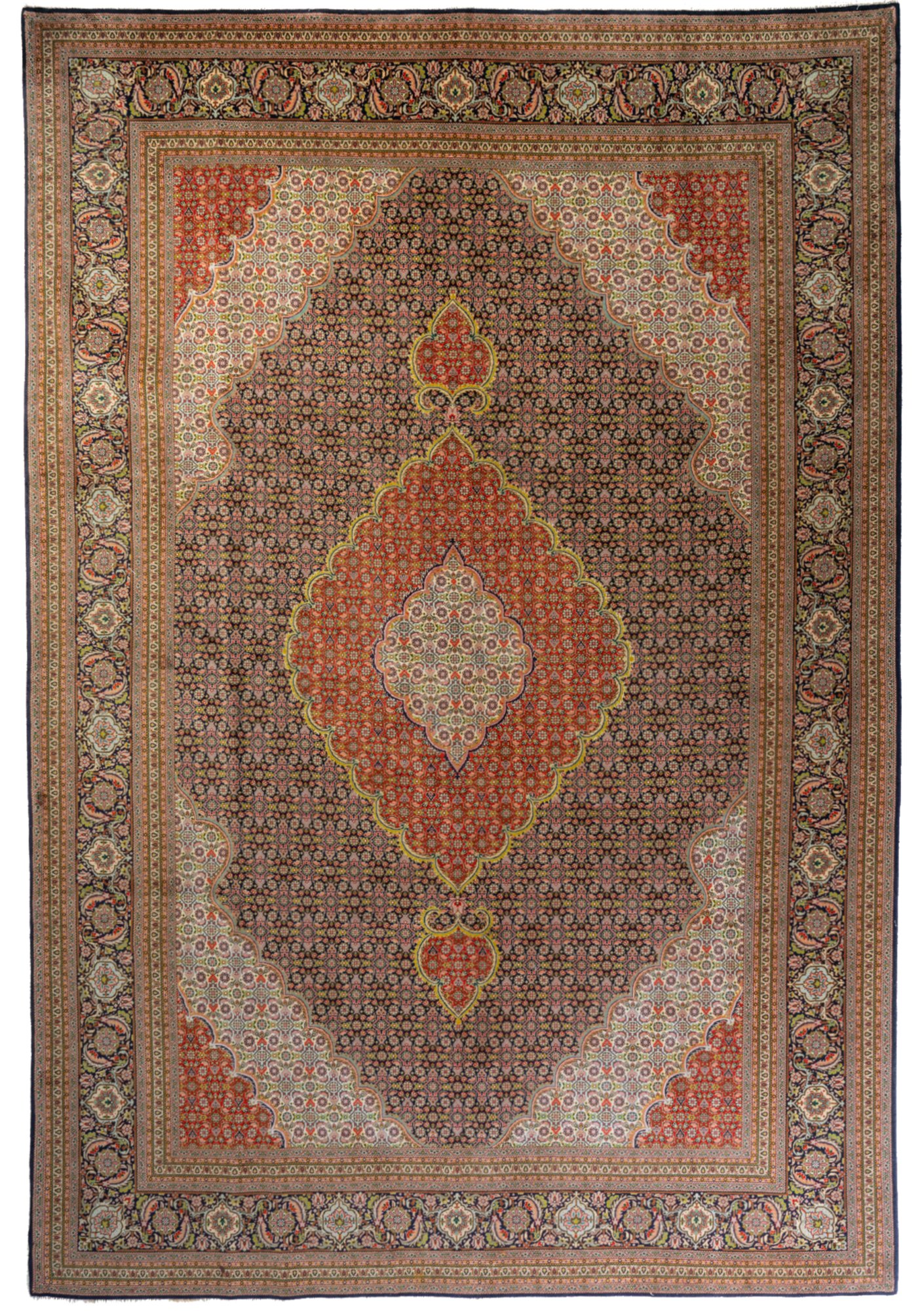 Tappeto Tabriz in lana e seta 2.95 × 2.00 m