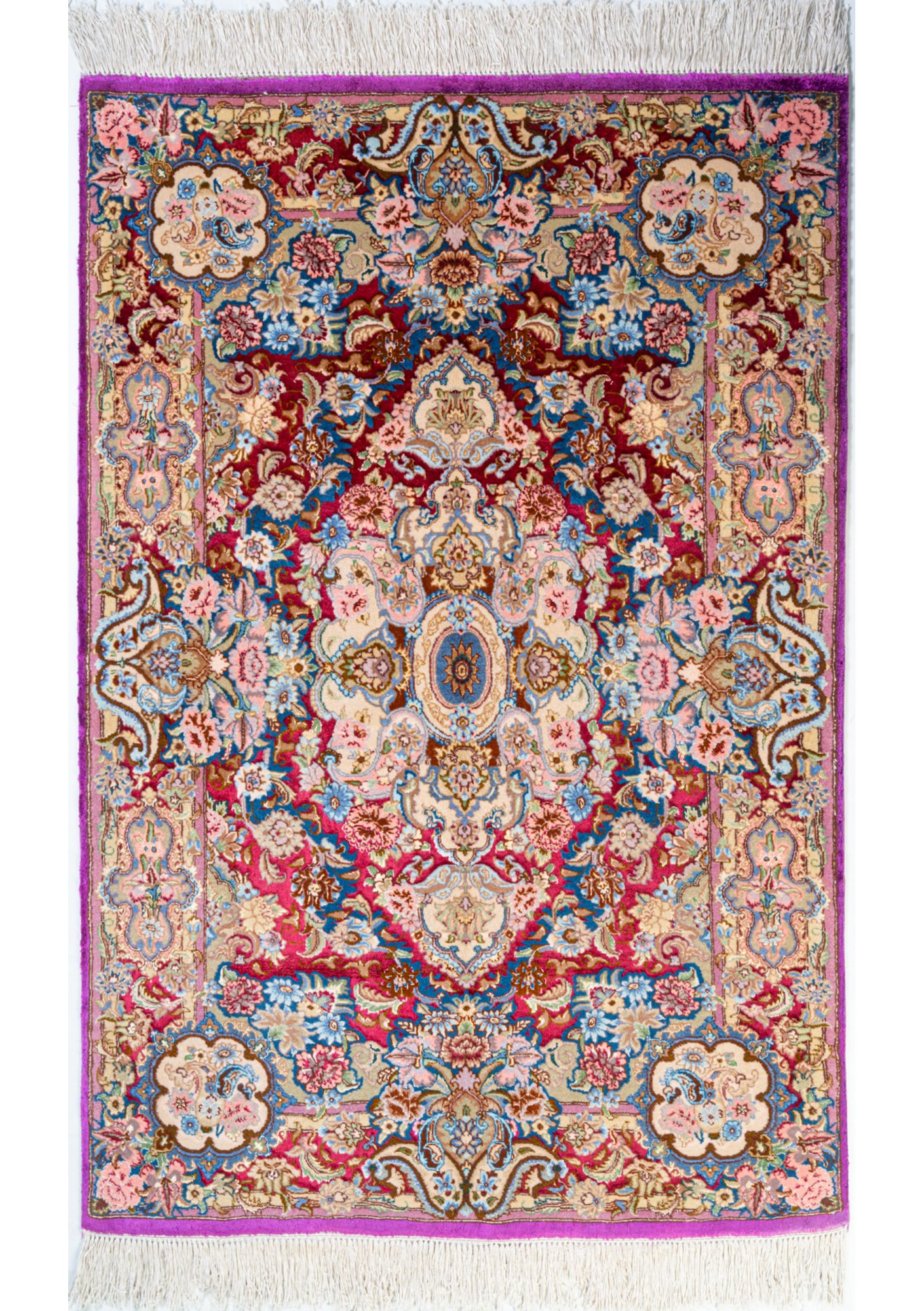 Tappeto Tabriz in lana e seta 1.50 × 1.01 m